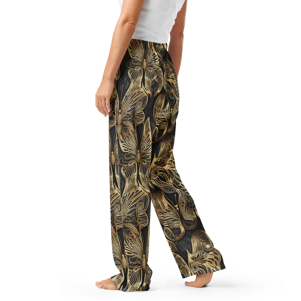 Gilded Metamorphosis on Women's Pajama Pants — Left