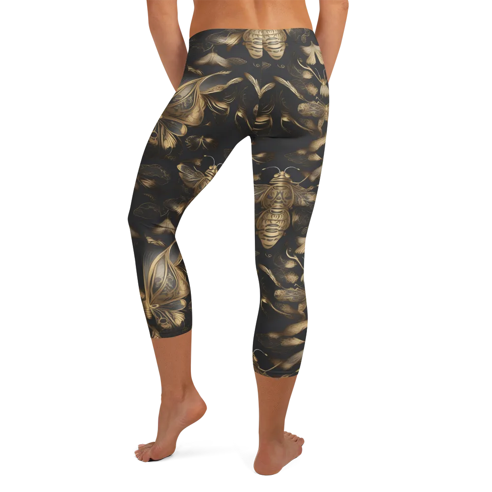 Nocturne Insects on Capri Leggings — Back