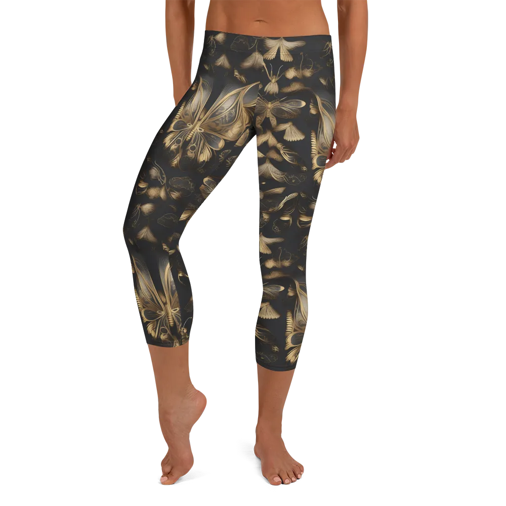 Nocturne Insects on Capri Leggings — Front