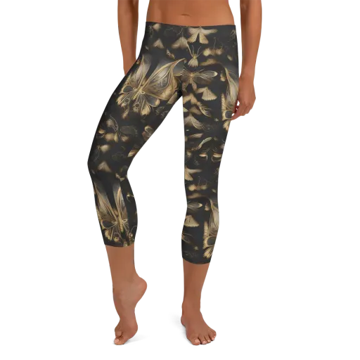 Nocturne Insects on a Capri Leggings