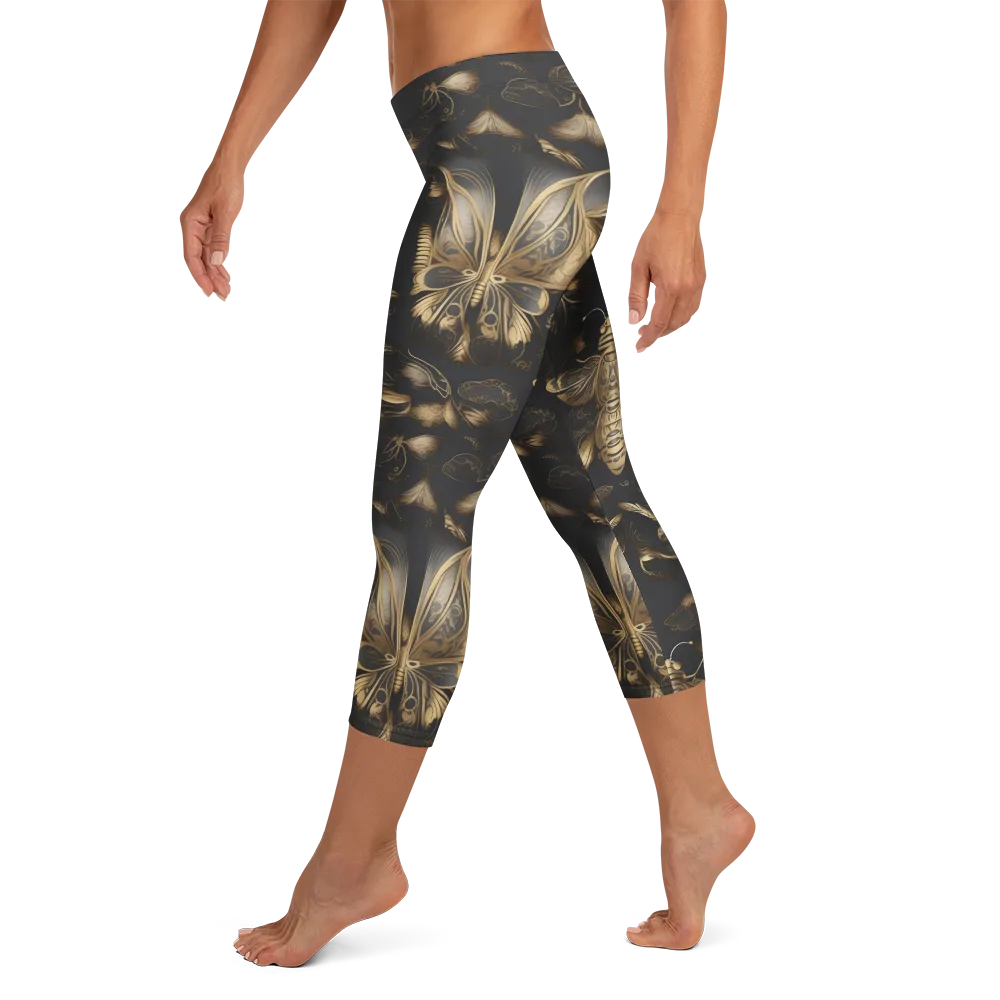 Nocturne Insects on Capri Leggings — Left