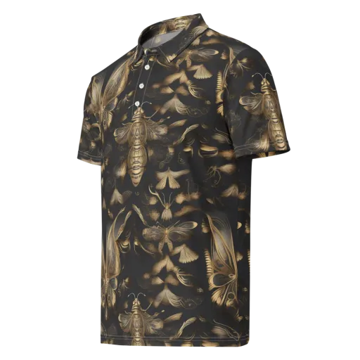 Nocturne Insects on a Men's Slim Fit Polo Shirt