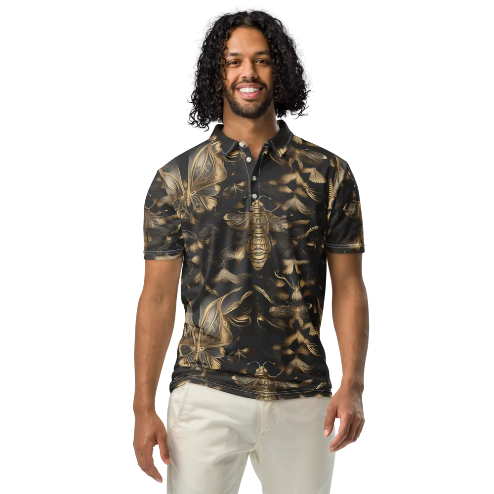 Nocturne Insects on Men's Slim Fit Polo Shirt — Front