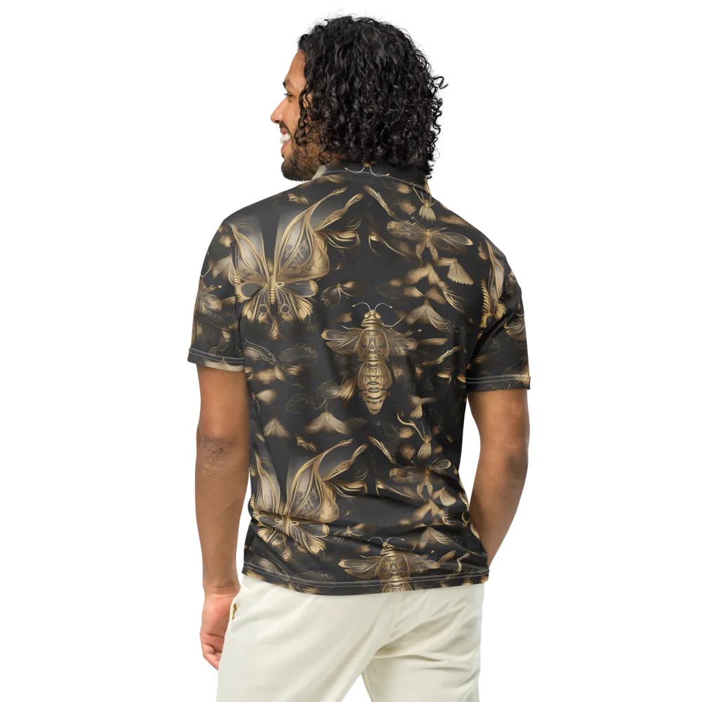 Nocturne Insects on Men's Slim Fit Polo Shirt — Back