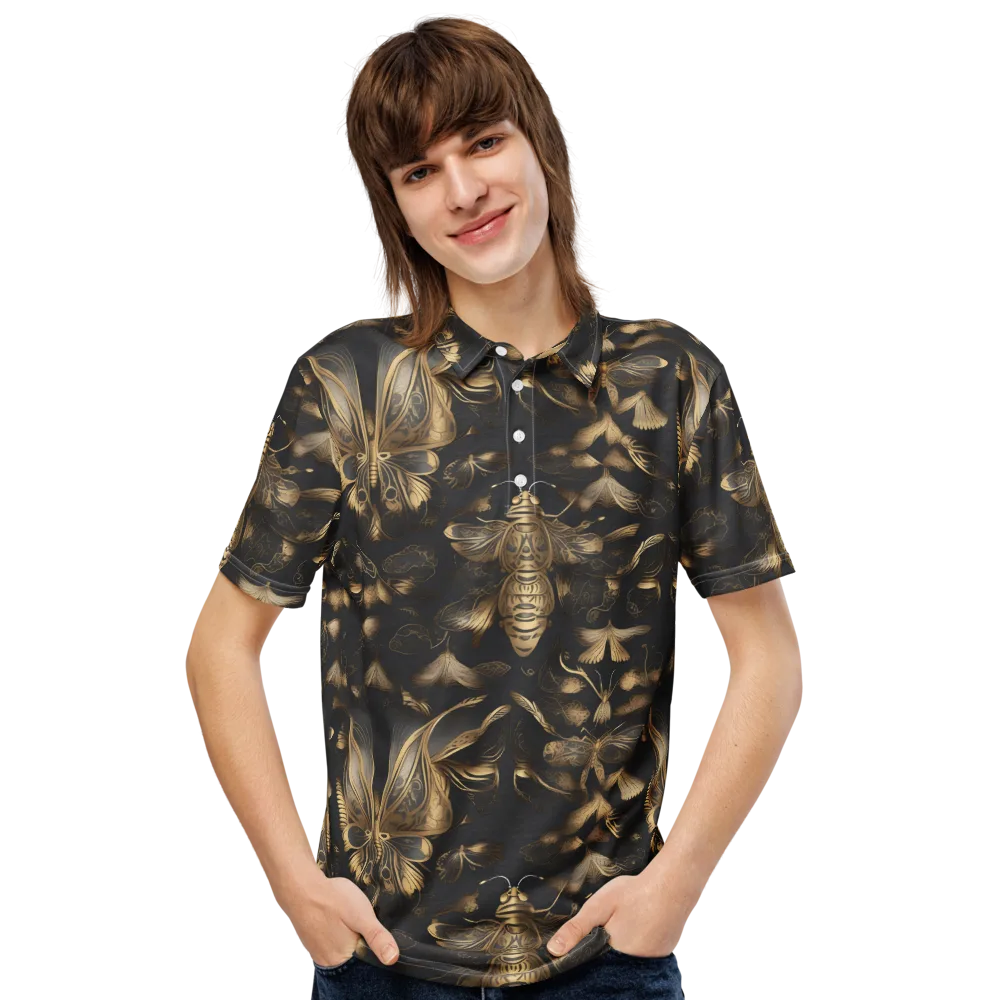 Nocturne Insects on Men's Slim Fit Polo Shirt — Front