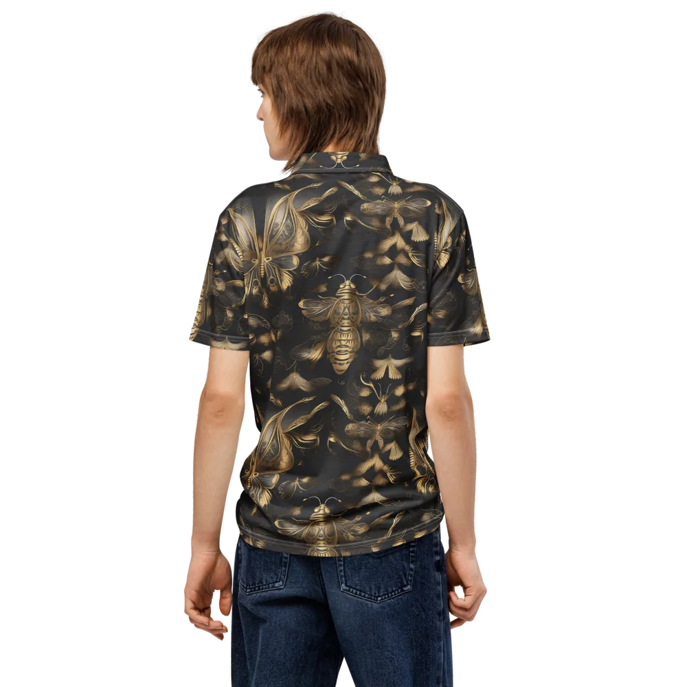 Nocturne Insects on Men's Slim Fit Polo Shirt — Back