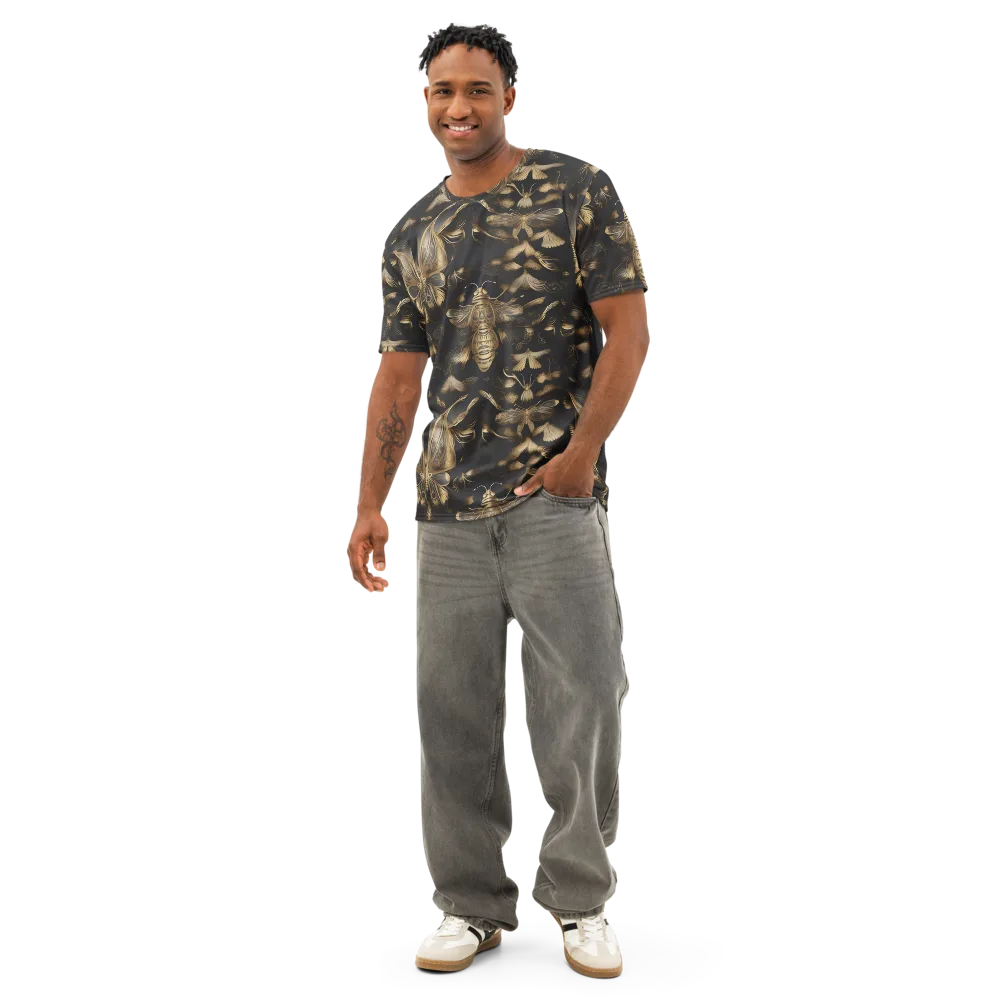 Nocturne Insects on Men's Cotton Crew Neck T-Shirt — Front