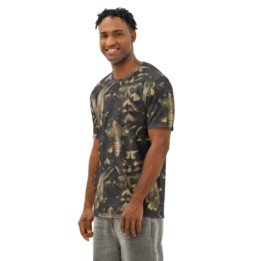 Nocturne Insects on a Men's Cotton Crew Neck T-Shirt