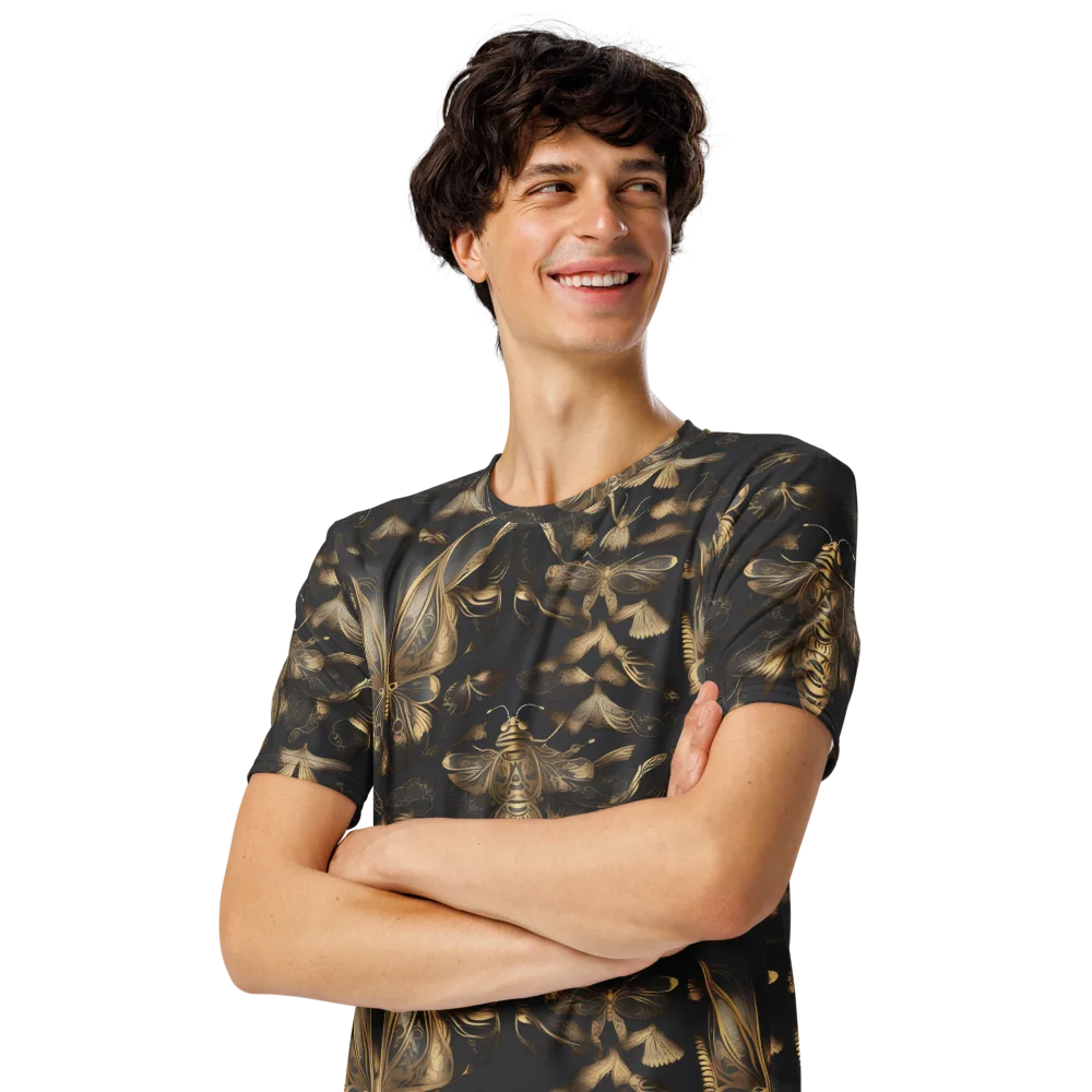Nocturne Insects on Men's Crew Neck T-Shirt — Left Front