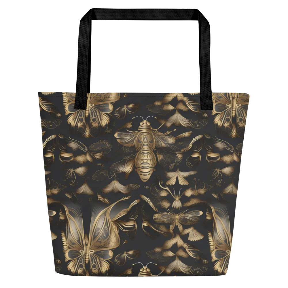 Nocturne Insects on Large Tote Bag W/ Pocket — Front
