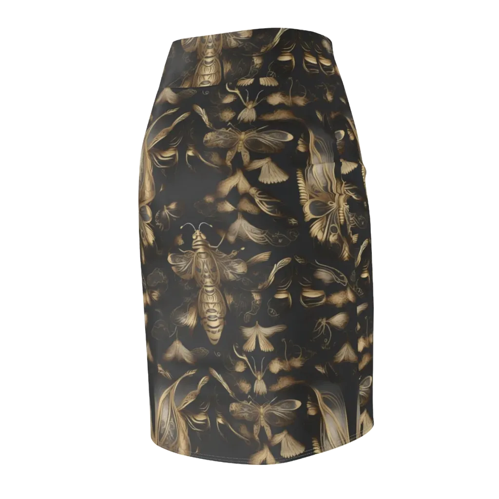 Nocturne Insects on Pencil Skirt — Back Side