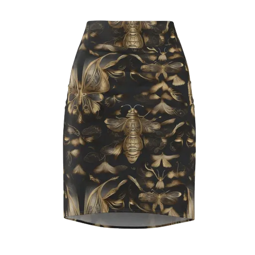 Nocturne Insects on a Pencil Skirt