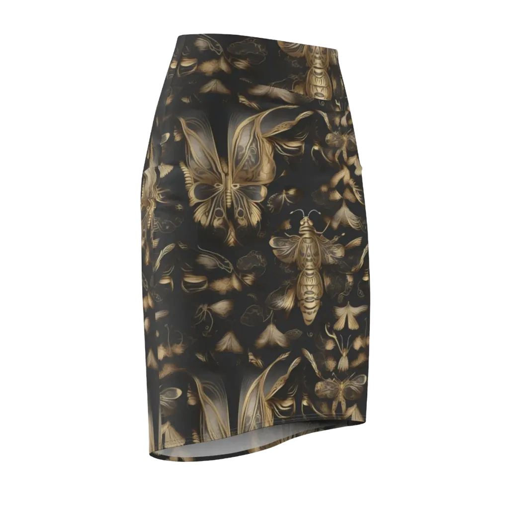 Nocturne Insects on Pencil Skirt — Front Side