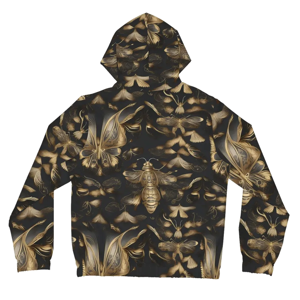 Nocturne Insects on Women's Full-Zip Hoodie — Back