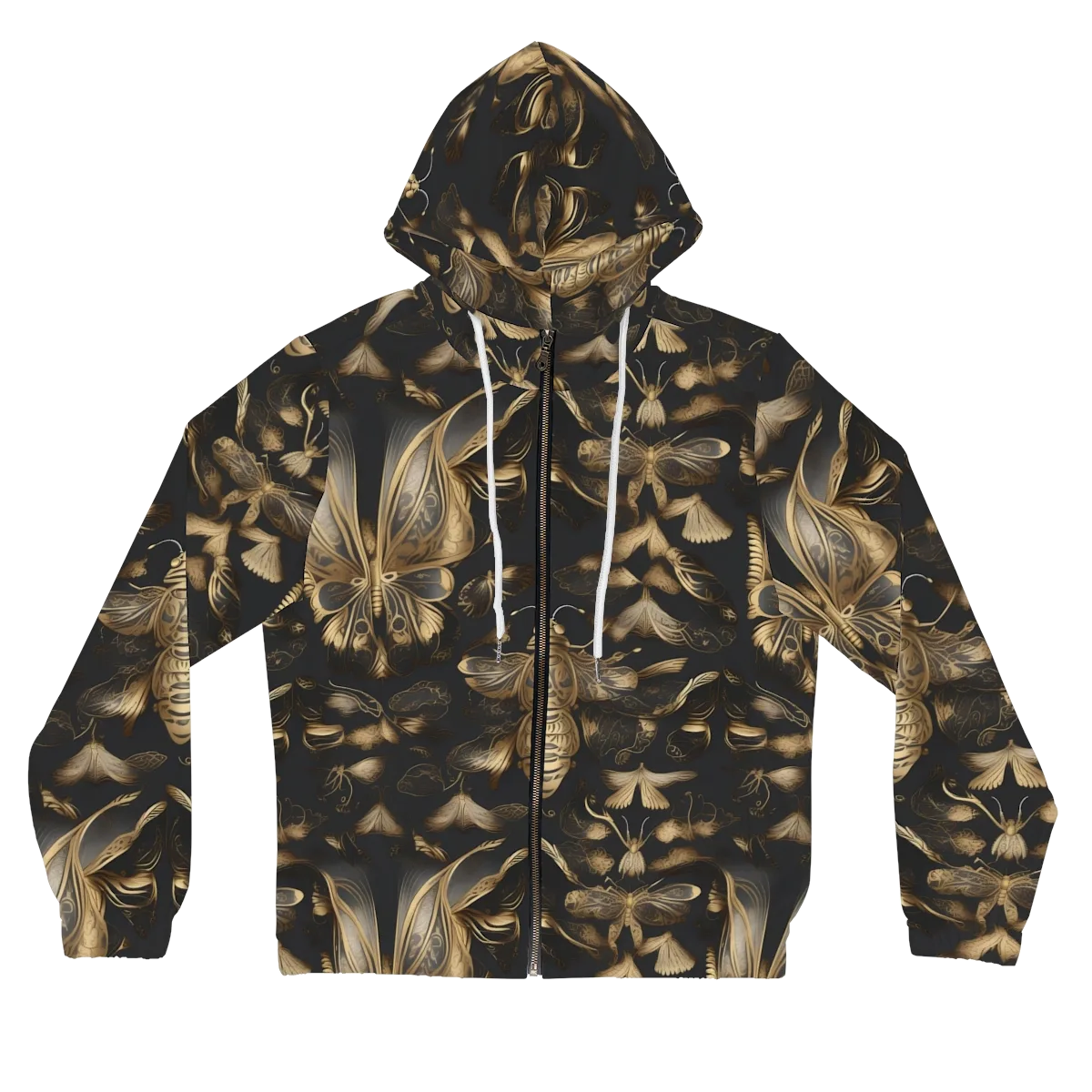 Nocturne Insects on Women's Full-Zip Hoodie — Front