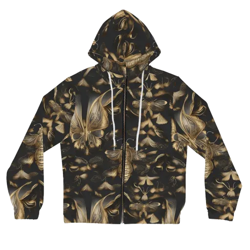 Nocturne Insects on a Women's Full-Zip Hoodie