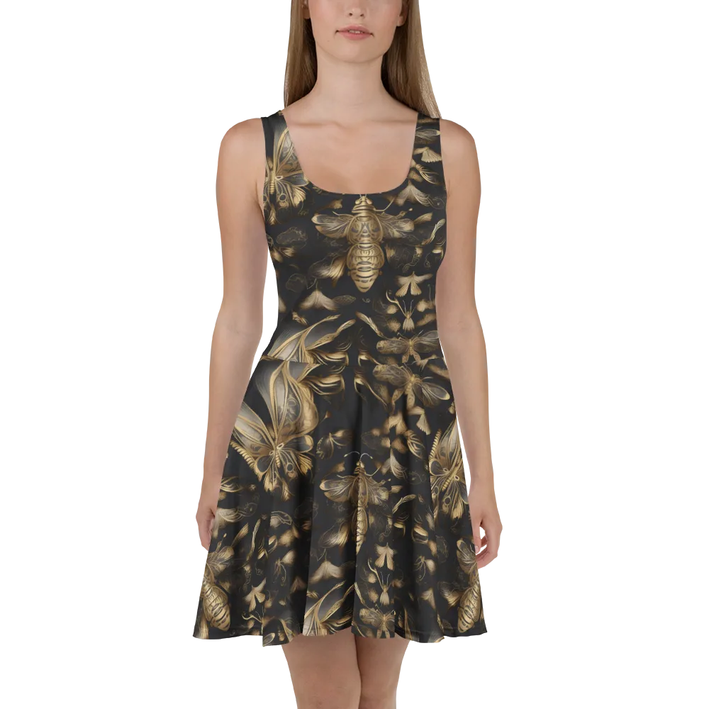 Nocturne Insects on Skater Dress — Front