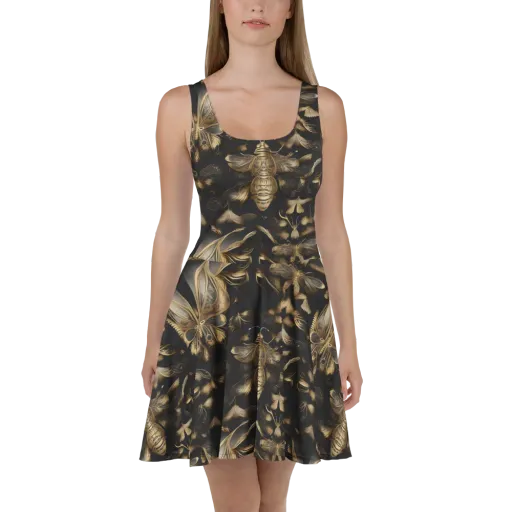 Nocturne Insects on a Skater Dress