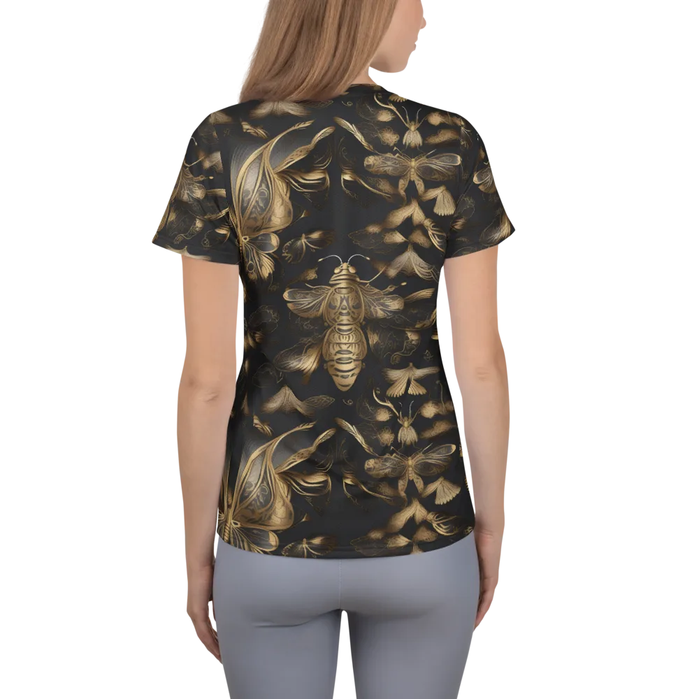 Nocturne Insects on Women's Athletic T-Shirt — Back