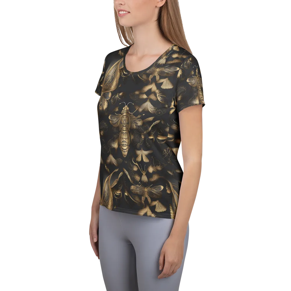 Nocturne Insects on Women's Athletic T-Shirt — Left