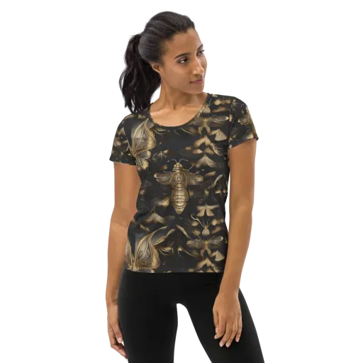 Nocturne Insects on a Women's Athletic T-Shirt