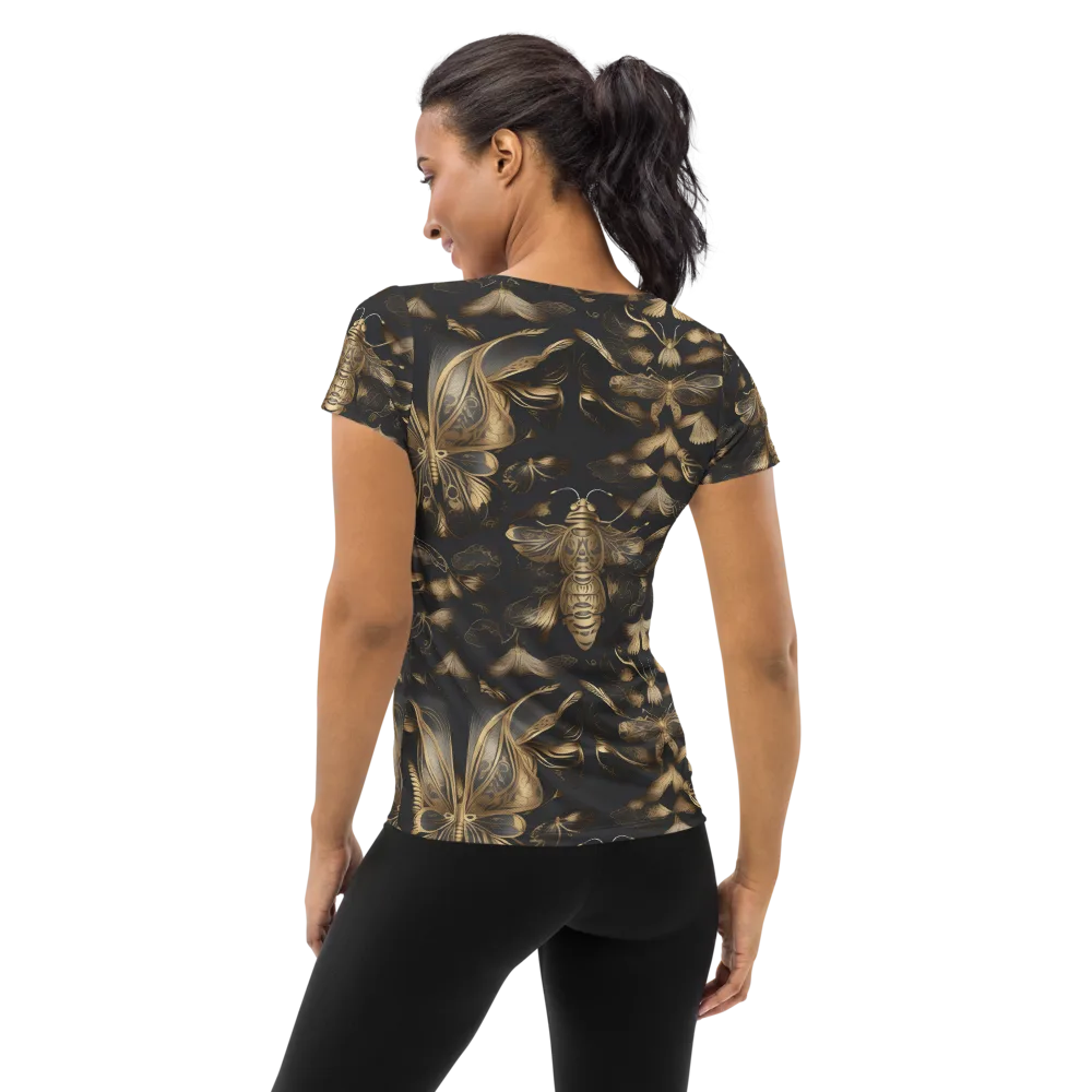 Nocturne Insects on Women's Athletic T-Shirt — Back