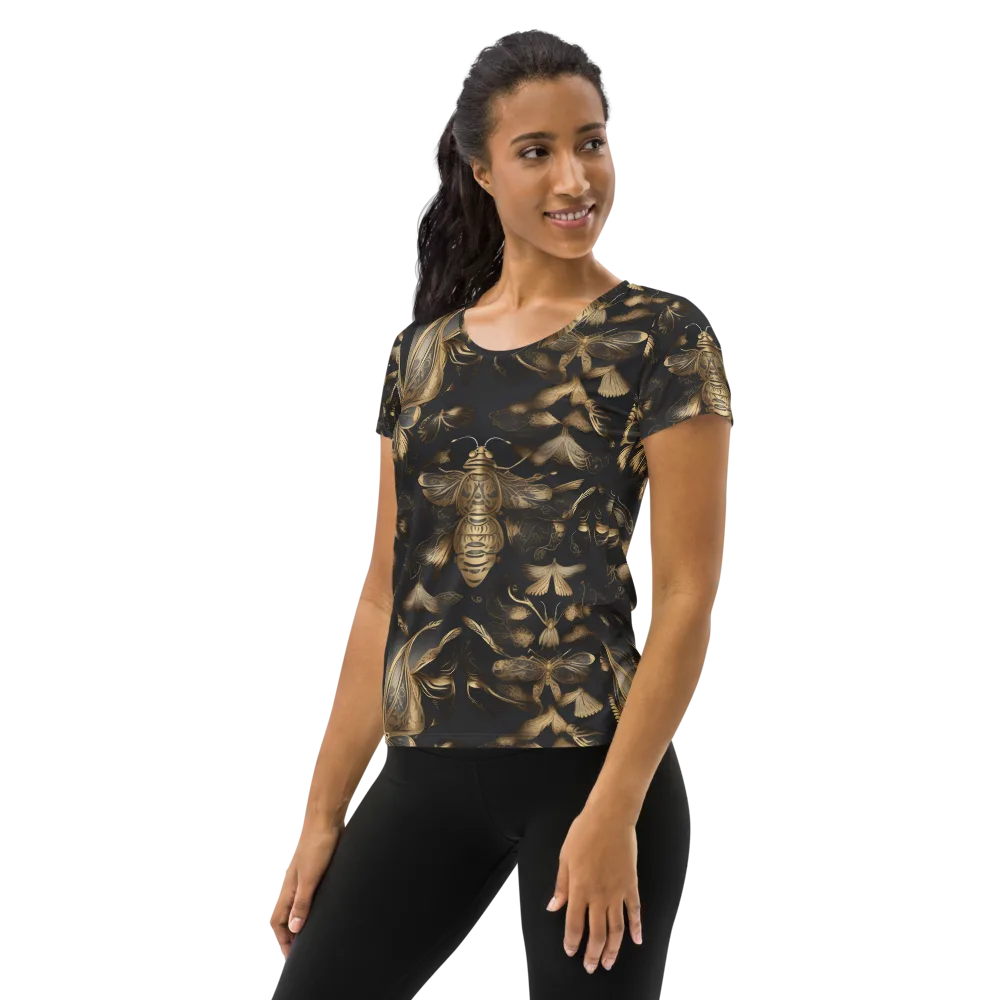 Nocturne Insects on Women's Athletic T-Shirt — Left