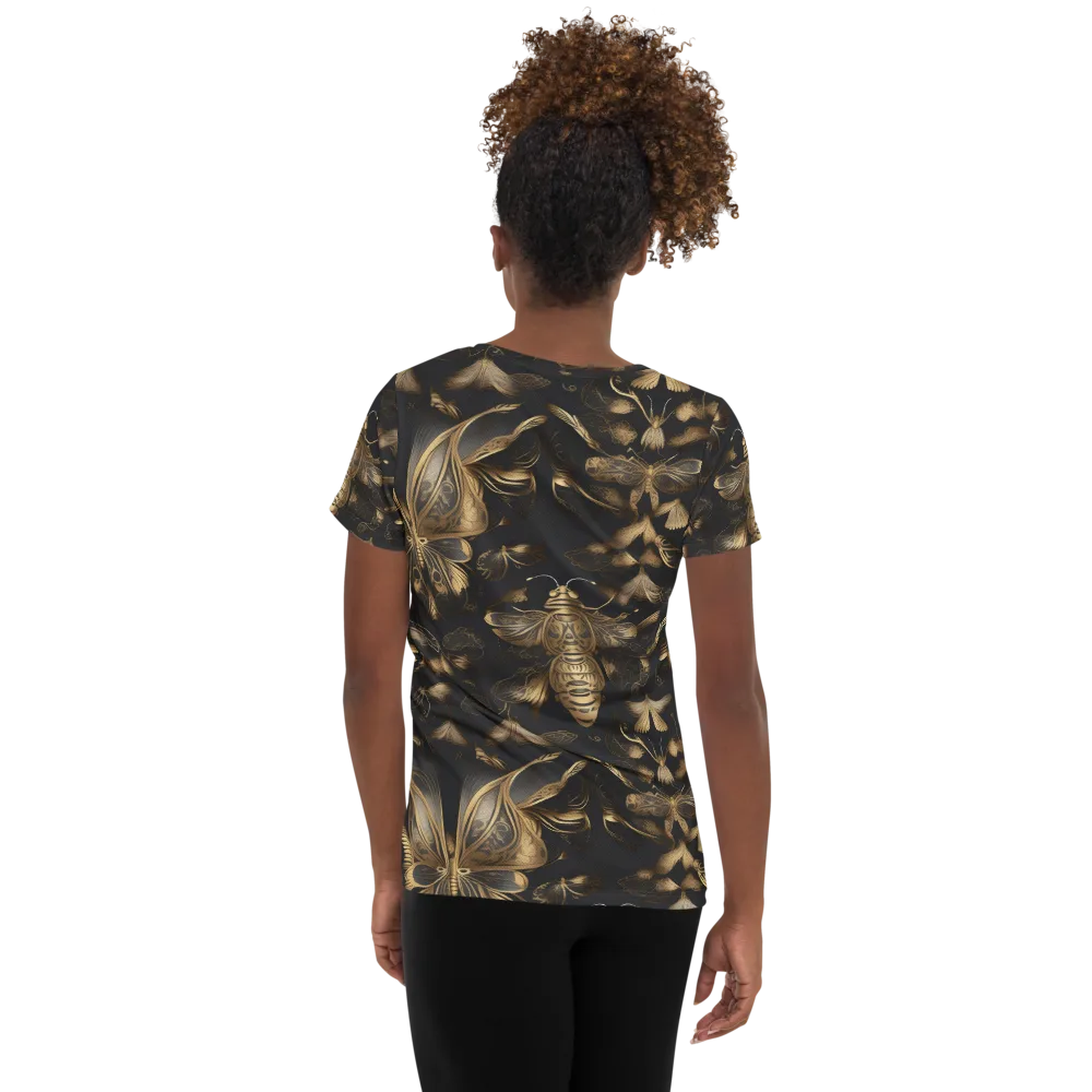Nocturne Insects on Women's Athletic T-Shirt — Back