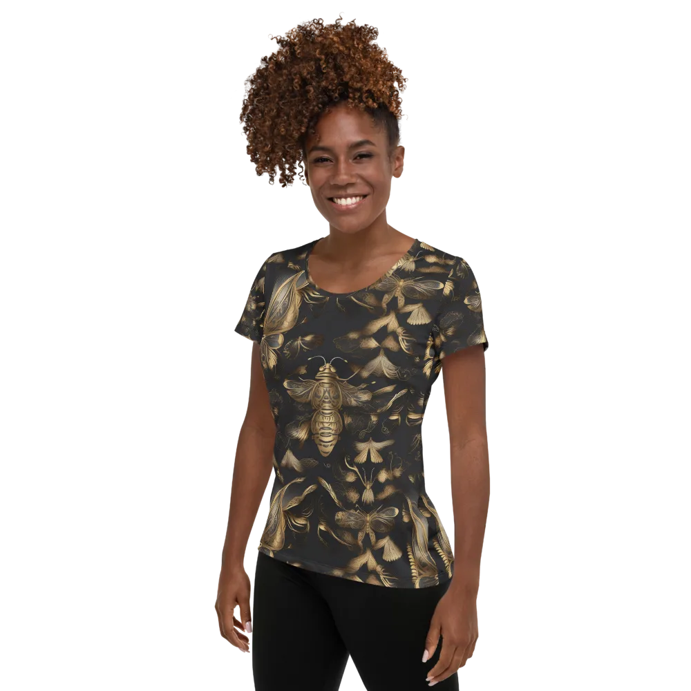 Nocturne Insects on Women's Athletic T-Shirt — Left
