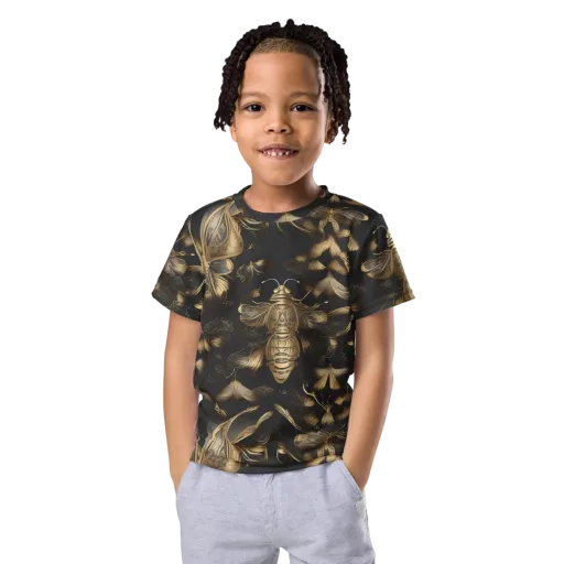 Nocturne Insects on a Kids Crew Neck T-Shirt