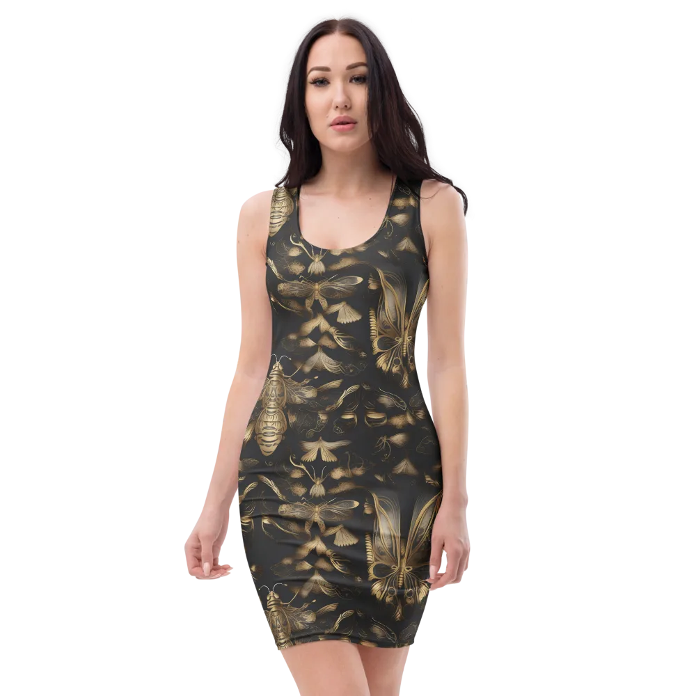 Nocturne Insects on Bodycon Dress — Front