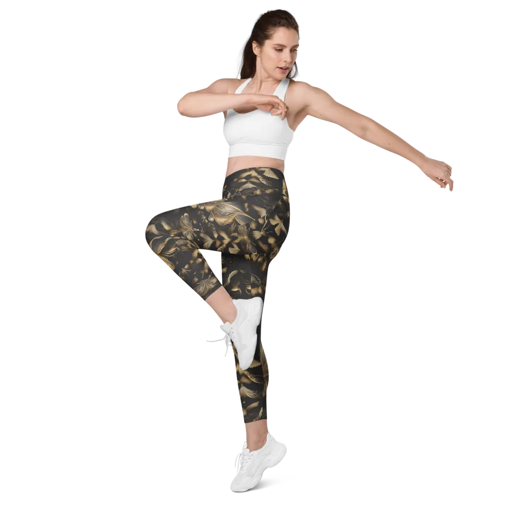 Nocturne Insects on Leggings with Pockets — Left Front