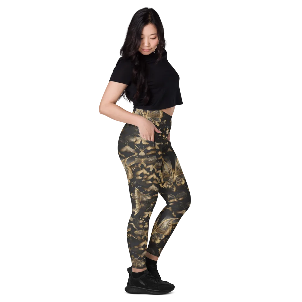 Nocturne Insects on Leggings with Pockets — Right