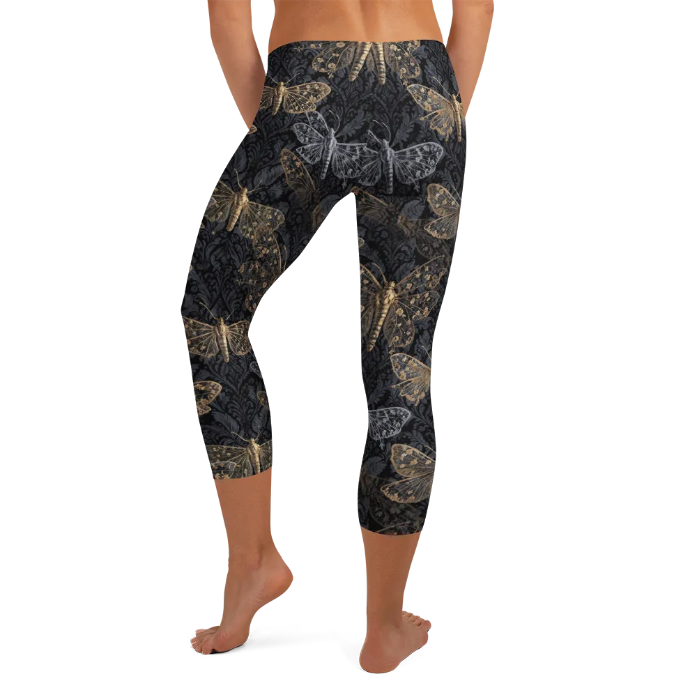 Gilded Nightwing on Capri Leggings — Back