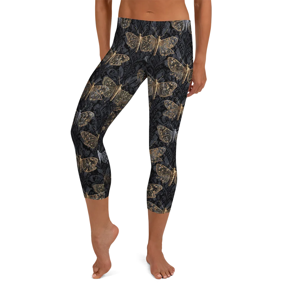 Gilded Nightwing on Capri Leggings — Front