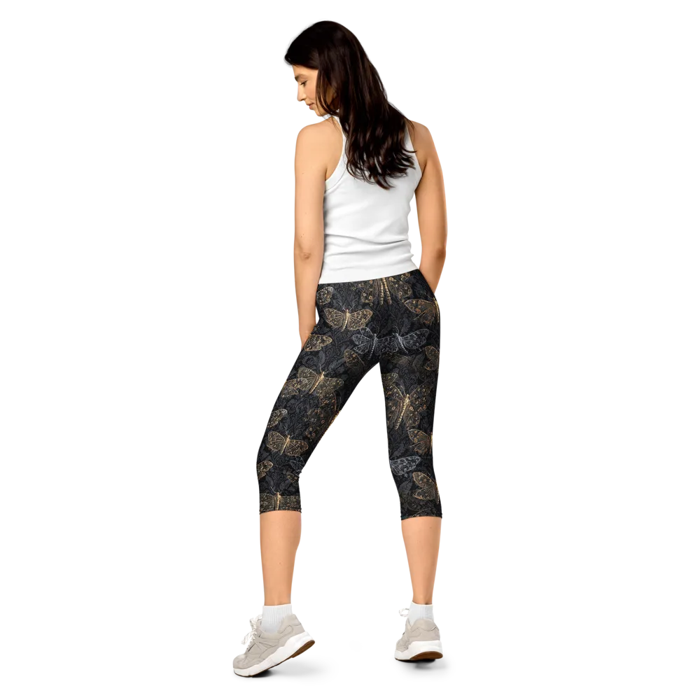 Gilded Nightwing on Capri Leggings — Back
