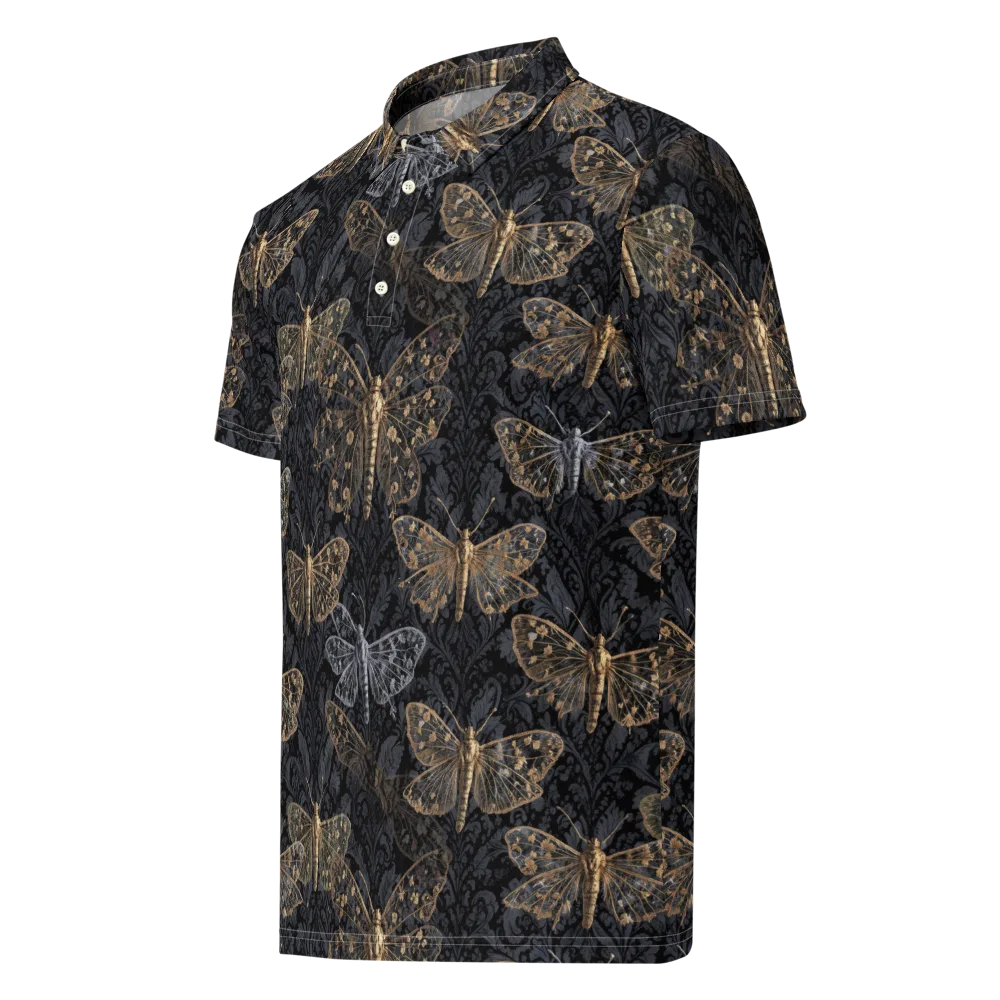 Gilded Nightwing on Men's Slim Fit Polo Shirt — Left Front