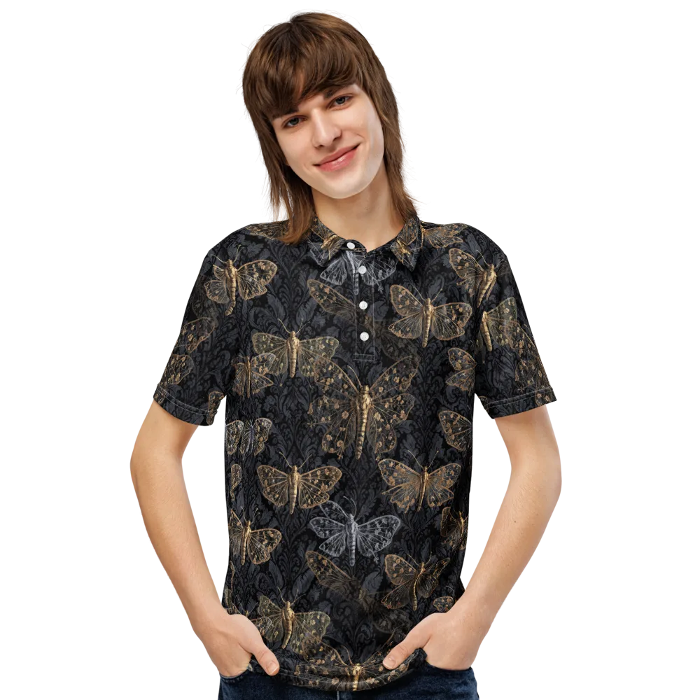 Gilded Nightwing on Men's Slim Fit Polo Shirt — Front