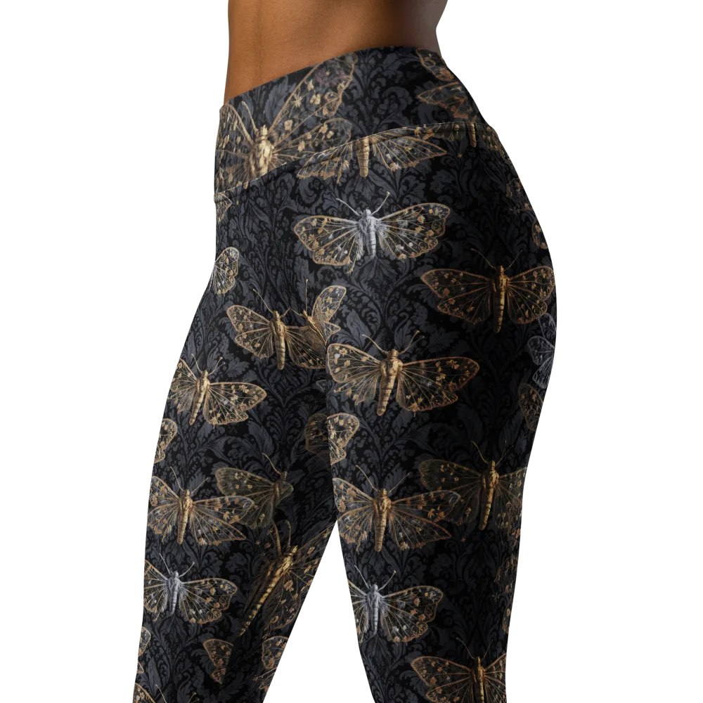 Gilded Nightwing on Yoga Leggings — Left Front