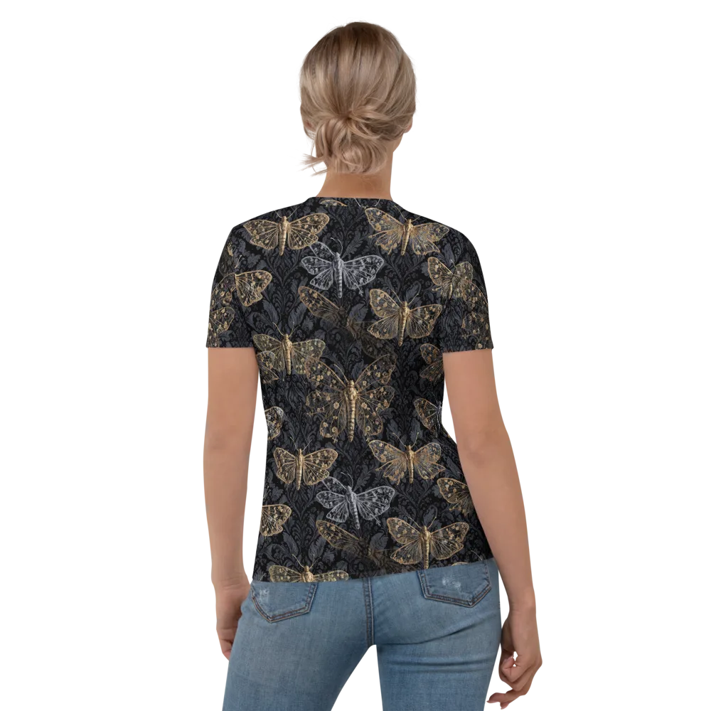 Gilded Nightwing on Women's Crew Neck T-Shirt — Back