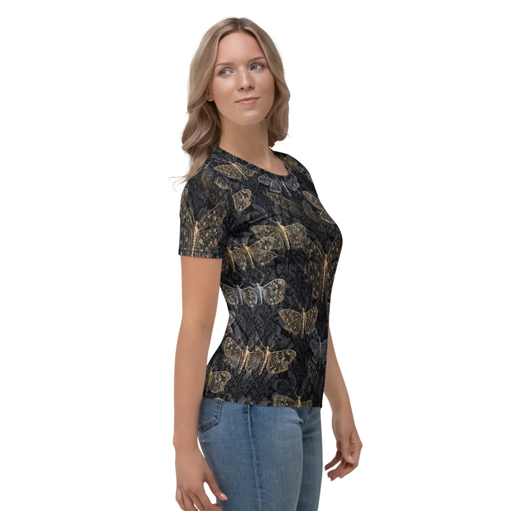 Gilded Nightwing on Women's Crew Neck T-Shirt — Right