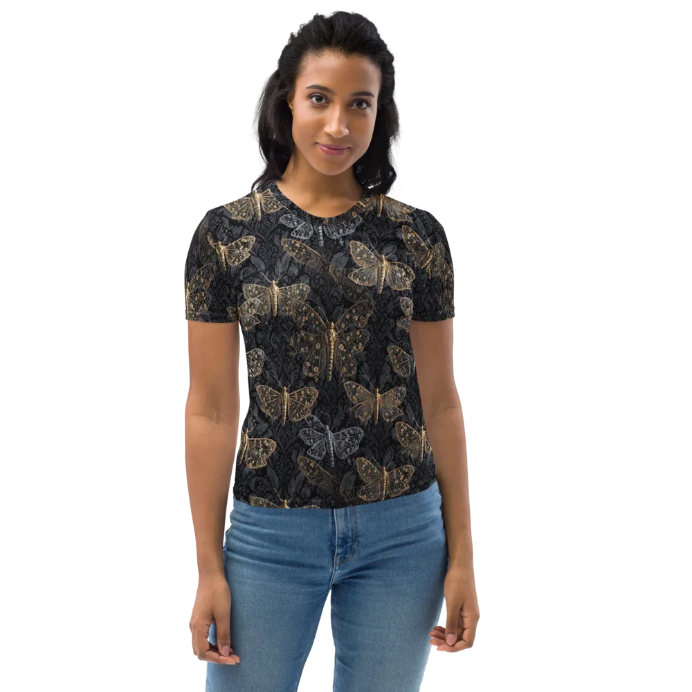 Gilded Nightwing on Women's Crew Neck T-Shirt — Front