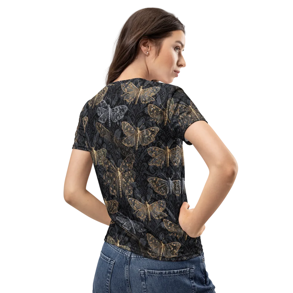 Gilded Nightwing on Women's Crew Neck T-Shirt — Back
