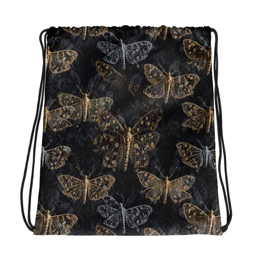 Gilded Nightwing on a Drawstring Bag