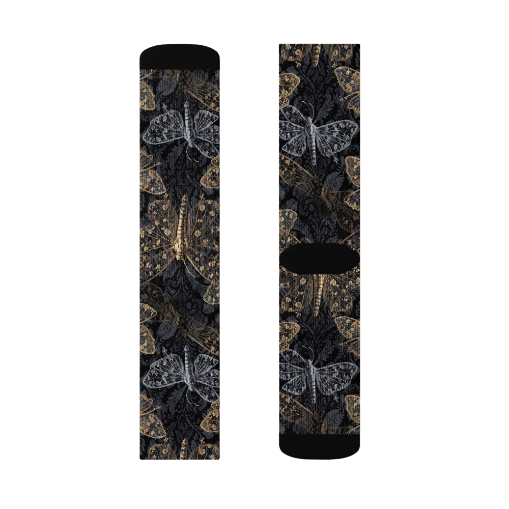 Gilded Nightwing on Socks — Left Sock
