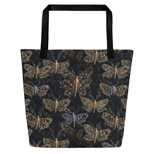 Gilded Nightwing on a Large Tote Bag W/ Pocket
