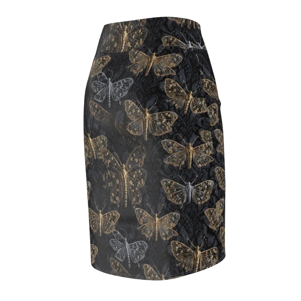 Gilded Nightwing on Pencil Skirt — Back Side