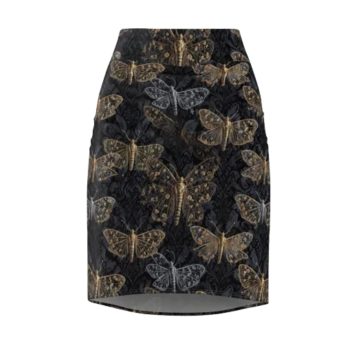 Gilded Nightwing on a Pencil Skirt