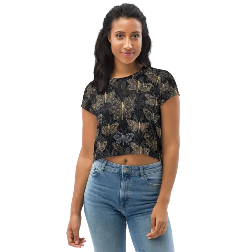 Gilded Nightwing on a Crop Tee