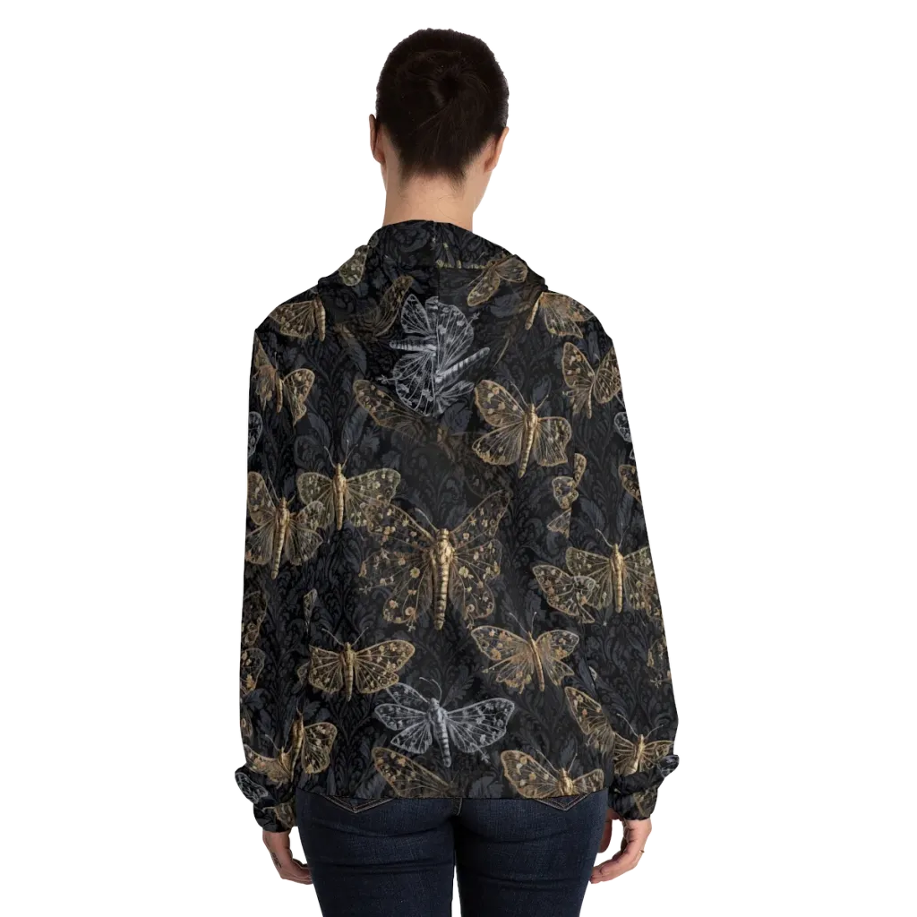 Gilded Nightwing on Women's Full-Zip Hoodie — Back On Person